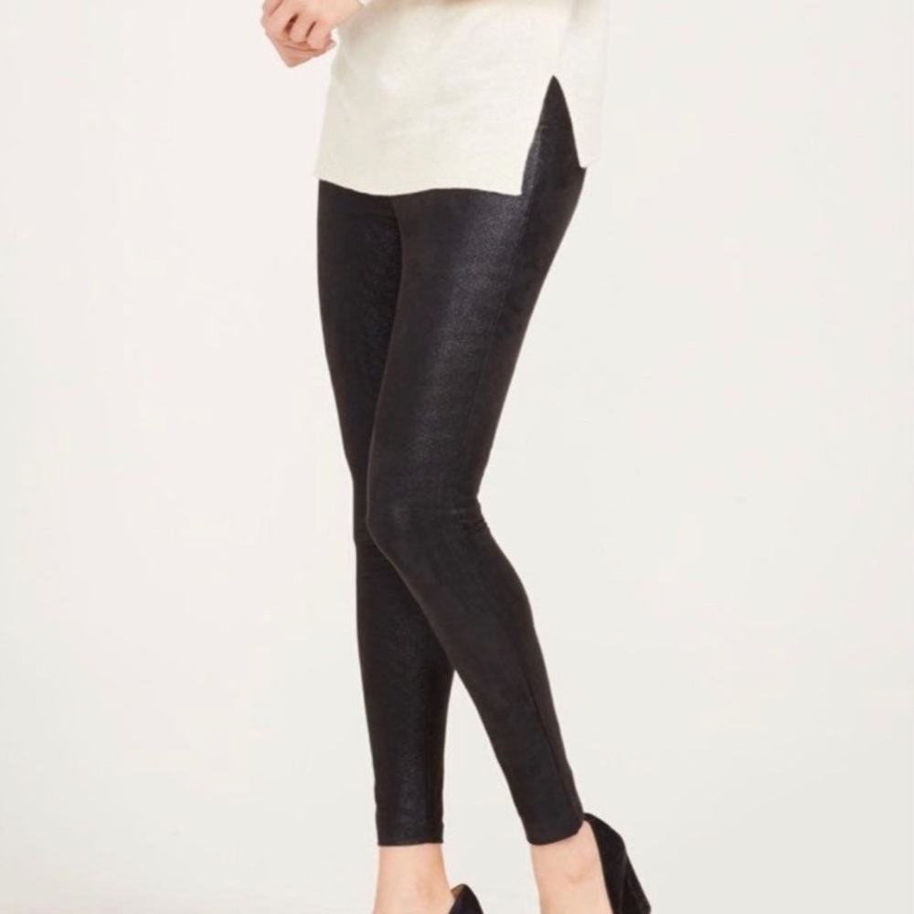 J McLaughlin Lori Pant, Shiny Faux Leather‎ Look, Pull-On, Black, High Wa…